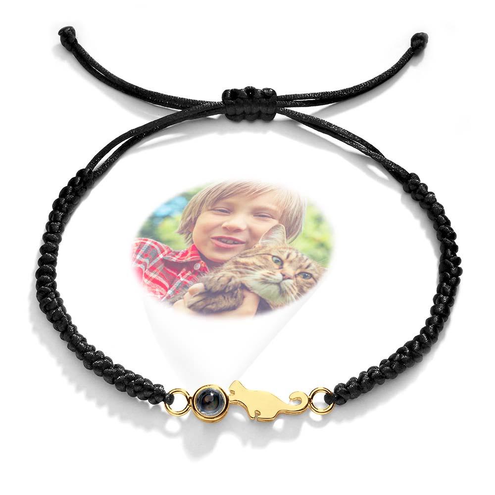 Custom Cat Projection Bracelet Personalized Memorial Picture inside Bracelet Gift for Her
