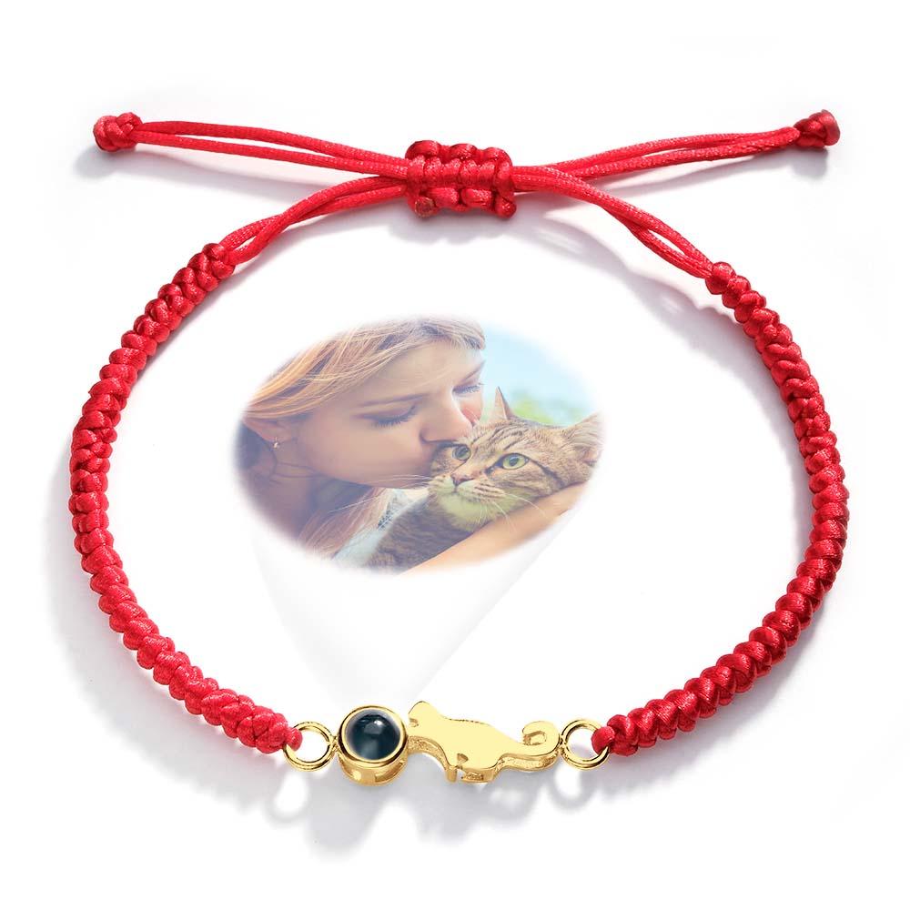 Custom Cat Projection Bracelet Personalized Memorial Picture inside Bracelet Gift for Her