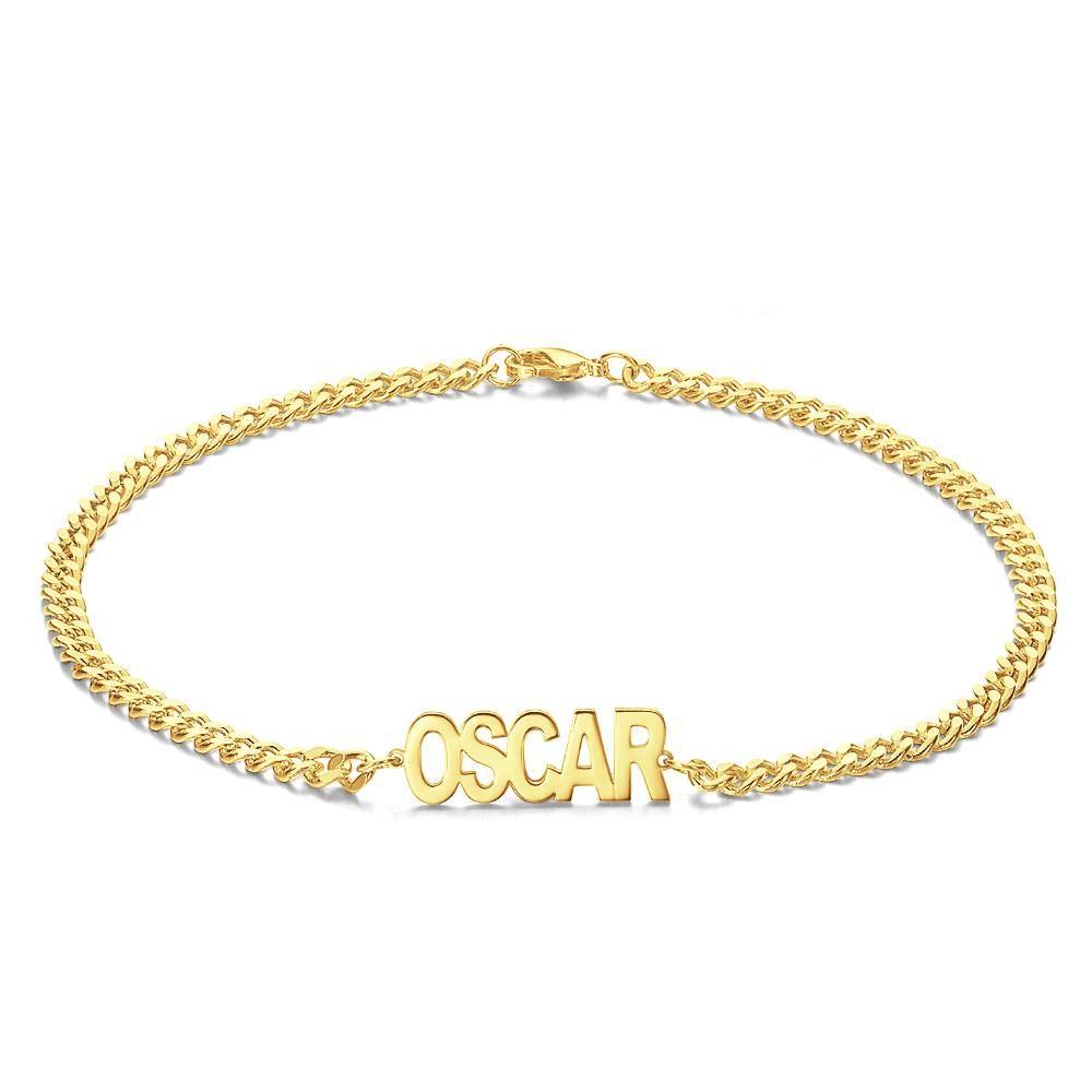 Men’s Bracelet Dainty Name Bracelet Hypoallergenic Gift for Husband - Gold Plated