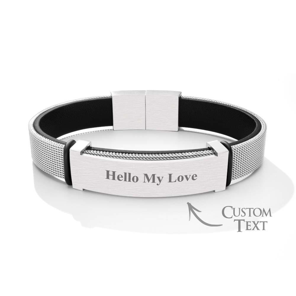 Custom Engraved Bracelet Mesh Style Simple Gifts for Men