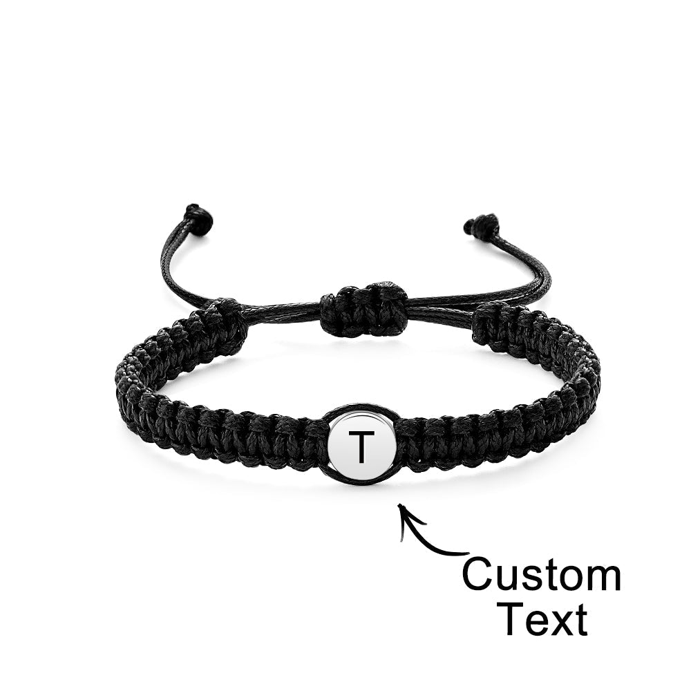 Custom Initial Letter Rope Bracelet Unique Adjustable Bracelet Gift For Men Women