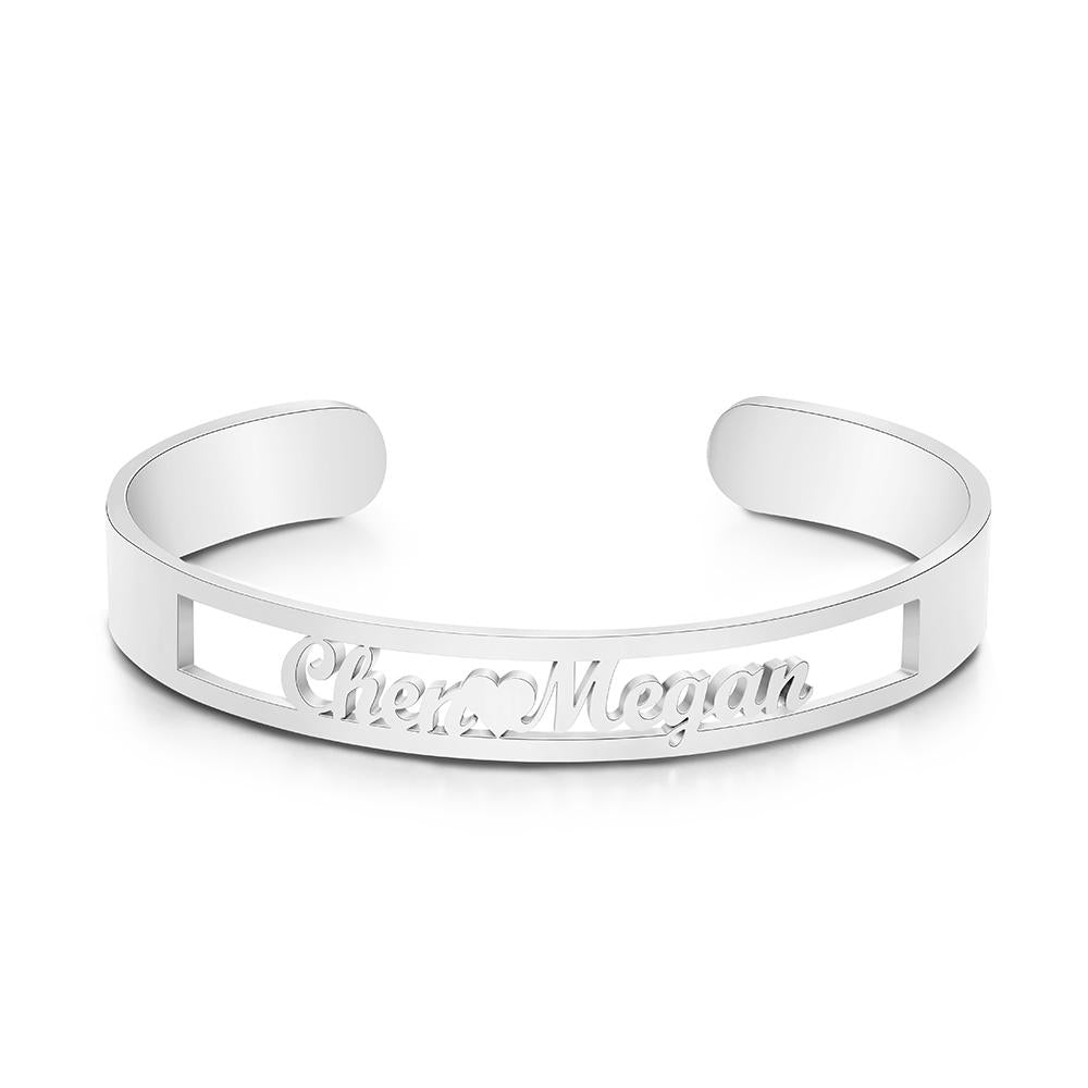 Custom Engraved Name Bracelet Hollow Letter Jewelry Bracelet