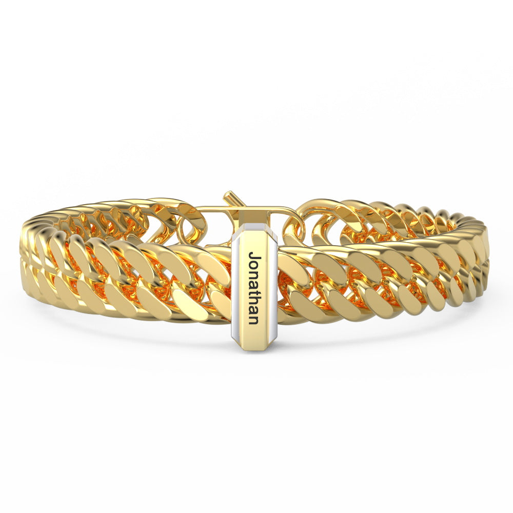 Personalized Engraved Bracelet Custom Gift for Dad 1-3 Charms