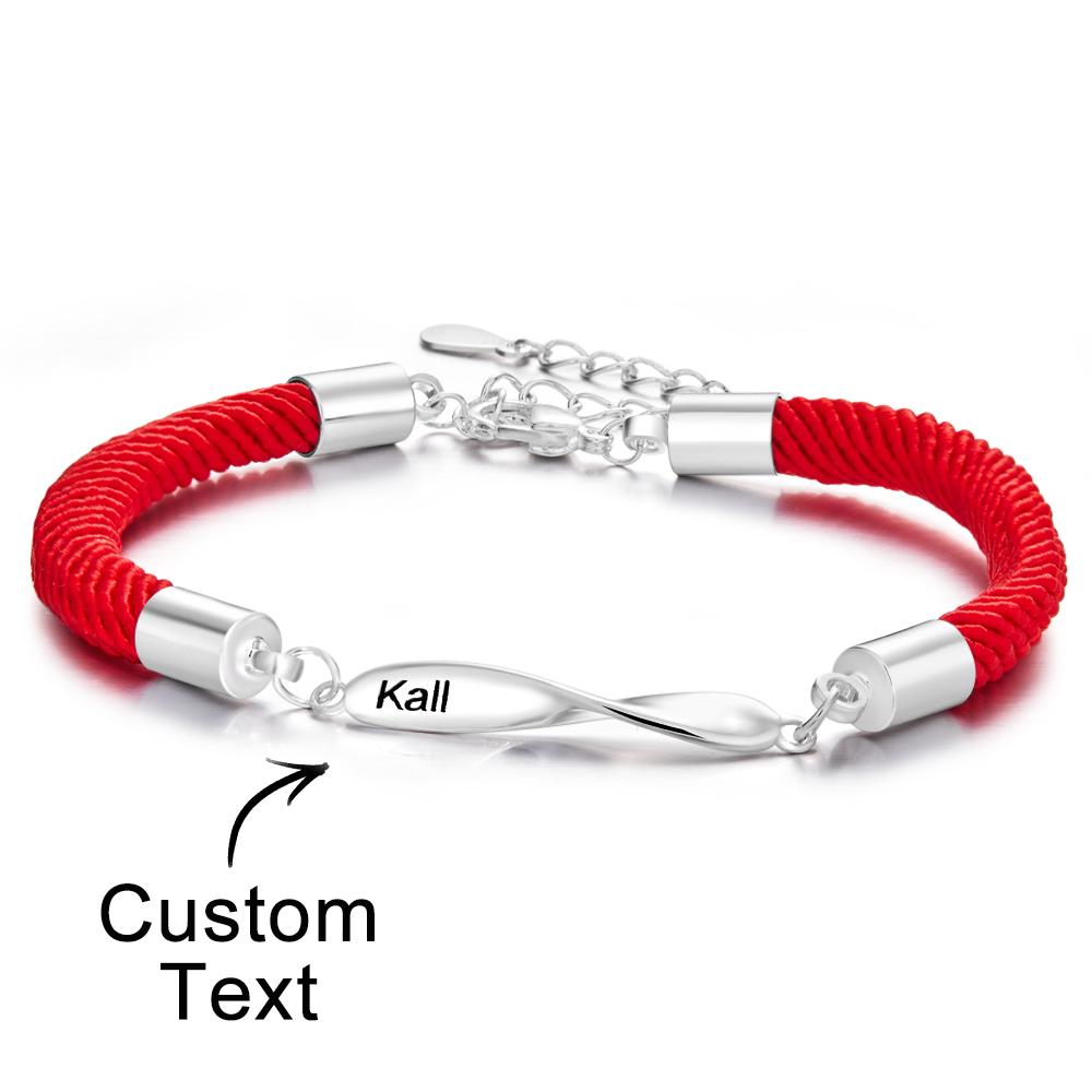 Personalized Engraved Rope Bracelet Set Exquisite Bracelet For Couples