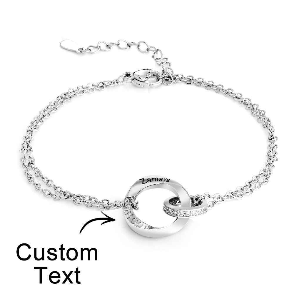 Elegant Couple Bracelet Custom Engraved Braided Bracelet Valentine's Day Gifts