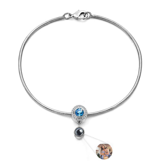 Custom Projection Bracelet Birthstone Unique Gift for Her