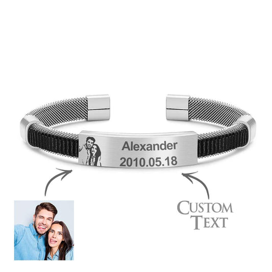 Custom Engraved Photo Bracelet Creative Unique Gift for Father
