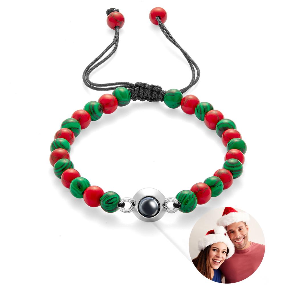 Custom Projection Bracelet Colorful Beads Unique Christmas Couple Gift