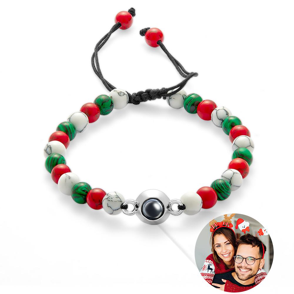 Custom Projection Bracelet Colorful Beads Unique Christmas Couple Gift