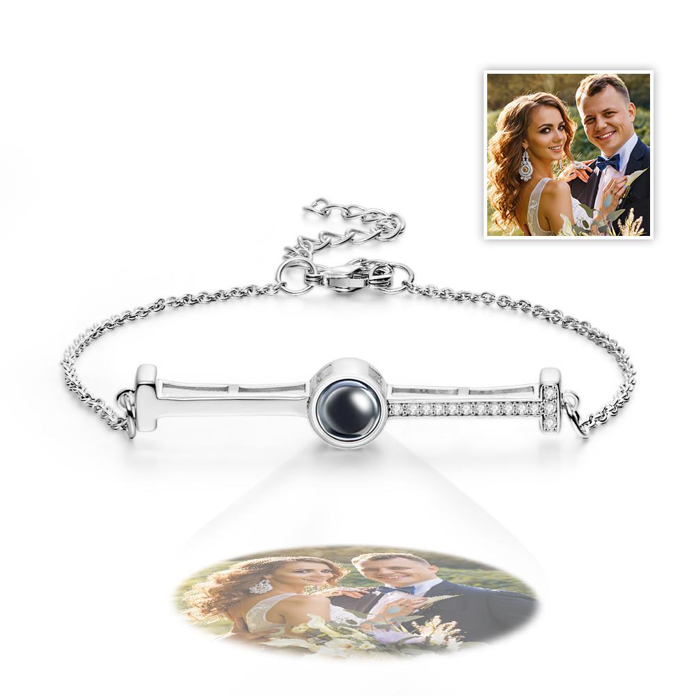 Custom Photo Projection Bracelet Anniversary Simple Couple Gifts