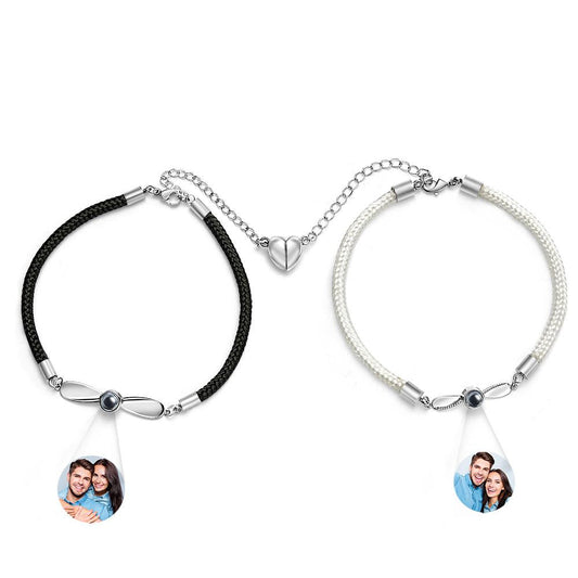 Personalized Matching Bracelets for Couples Photo Projection Bracelets Valentine's Gifts