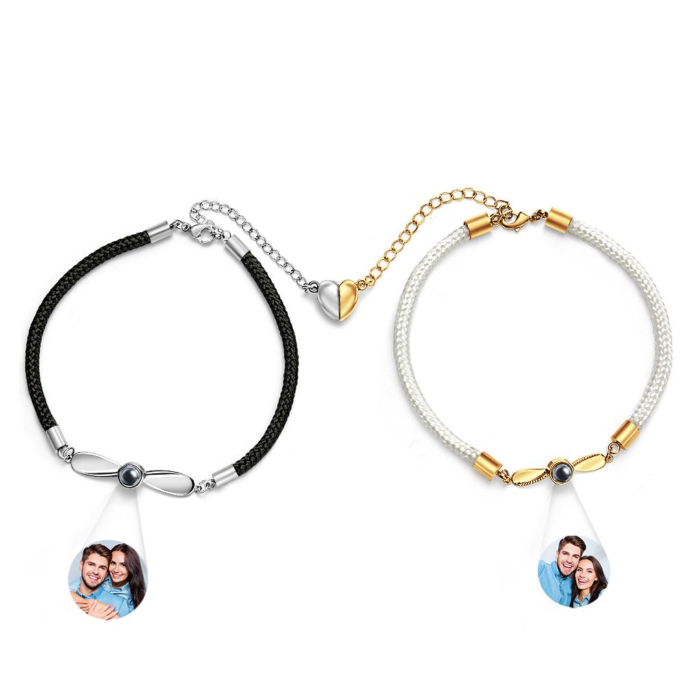 Personalized Matching Bracelets for Couples Photo Projection Bracelets Valentine's Gifts