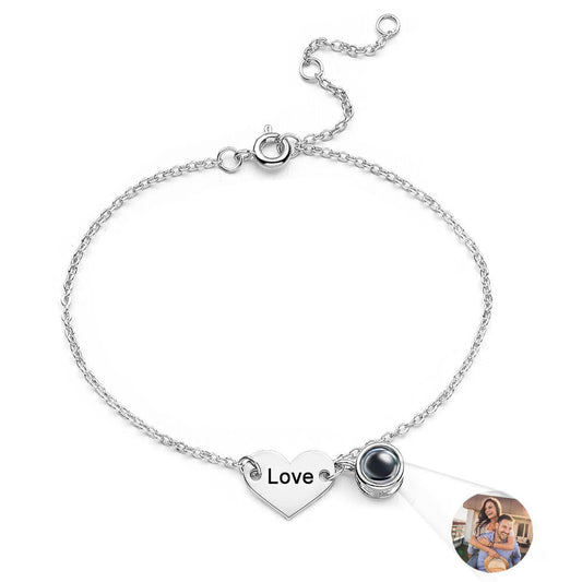 Custom Projection Bracelet Heart Shaped Anniversary Gift