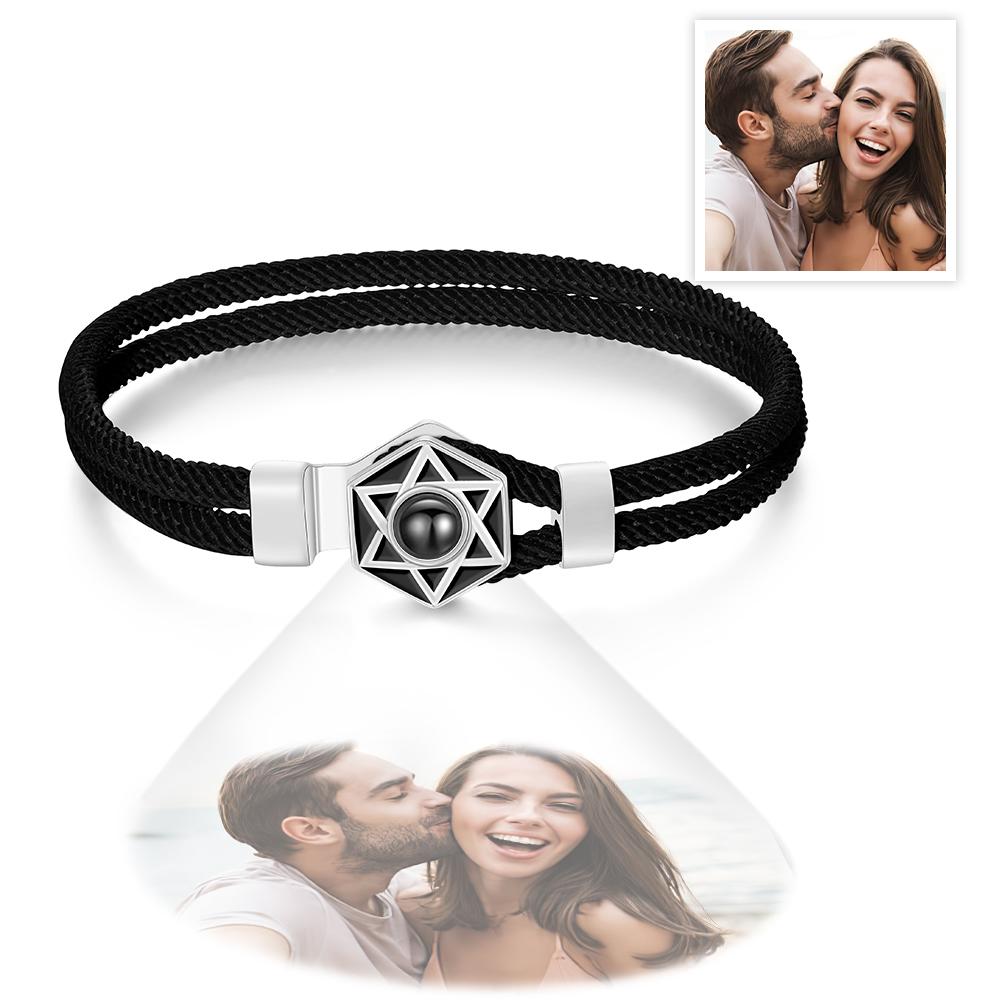 Custom Projection Bracelet Hexagram Couple Gifts