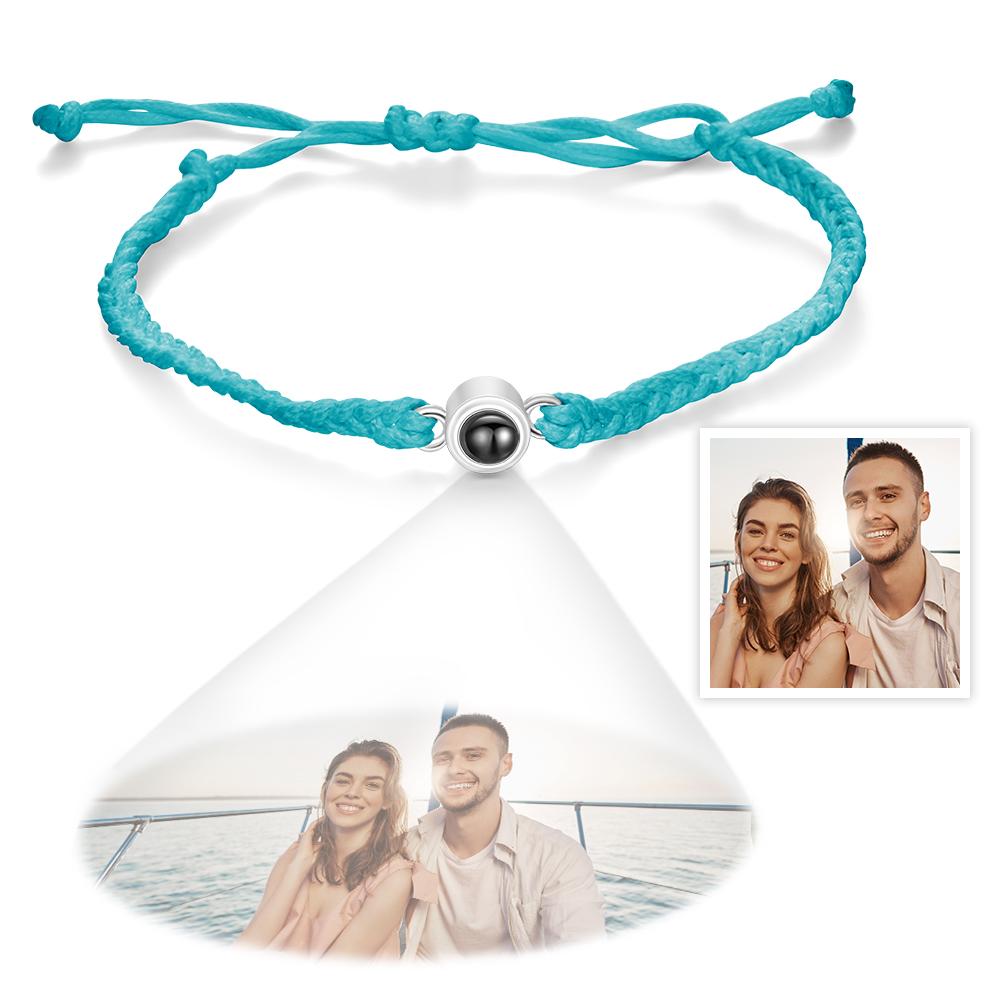 Custom Photo Projection Bracelet Simple Woven Couple Gifts