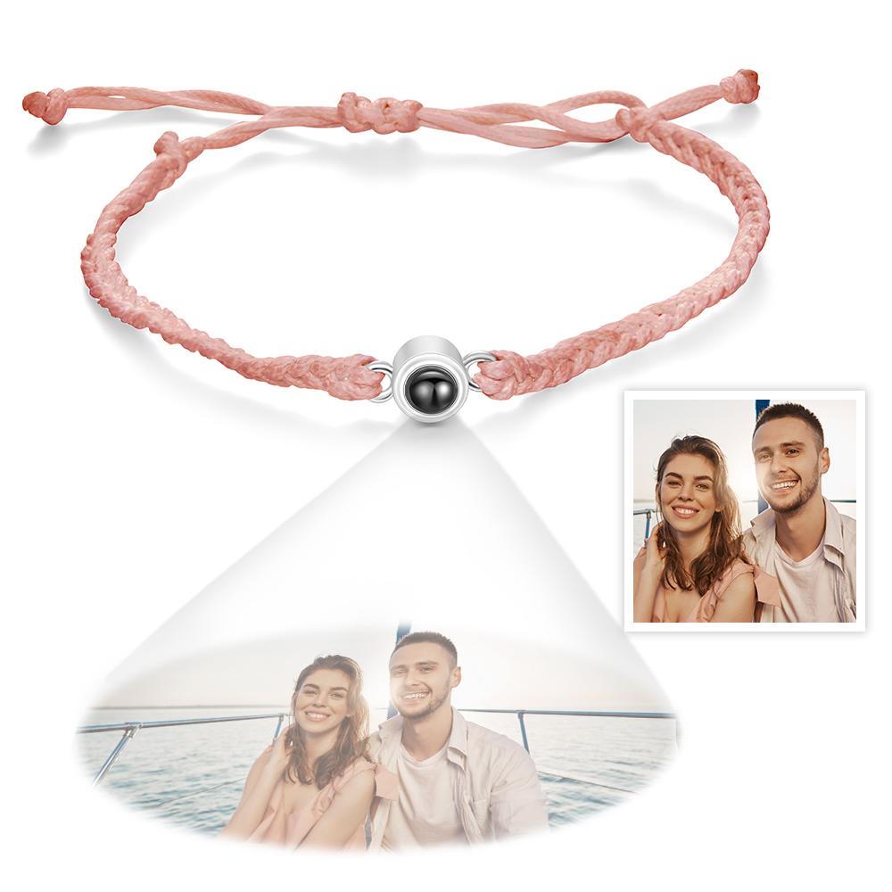 Custom Photo Projection Bracelet Simple Woven Couple Gifts