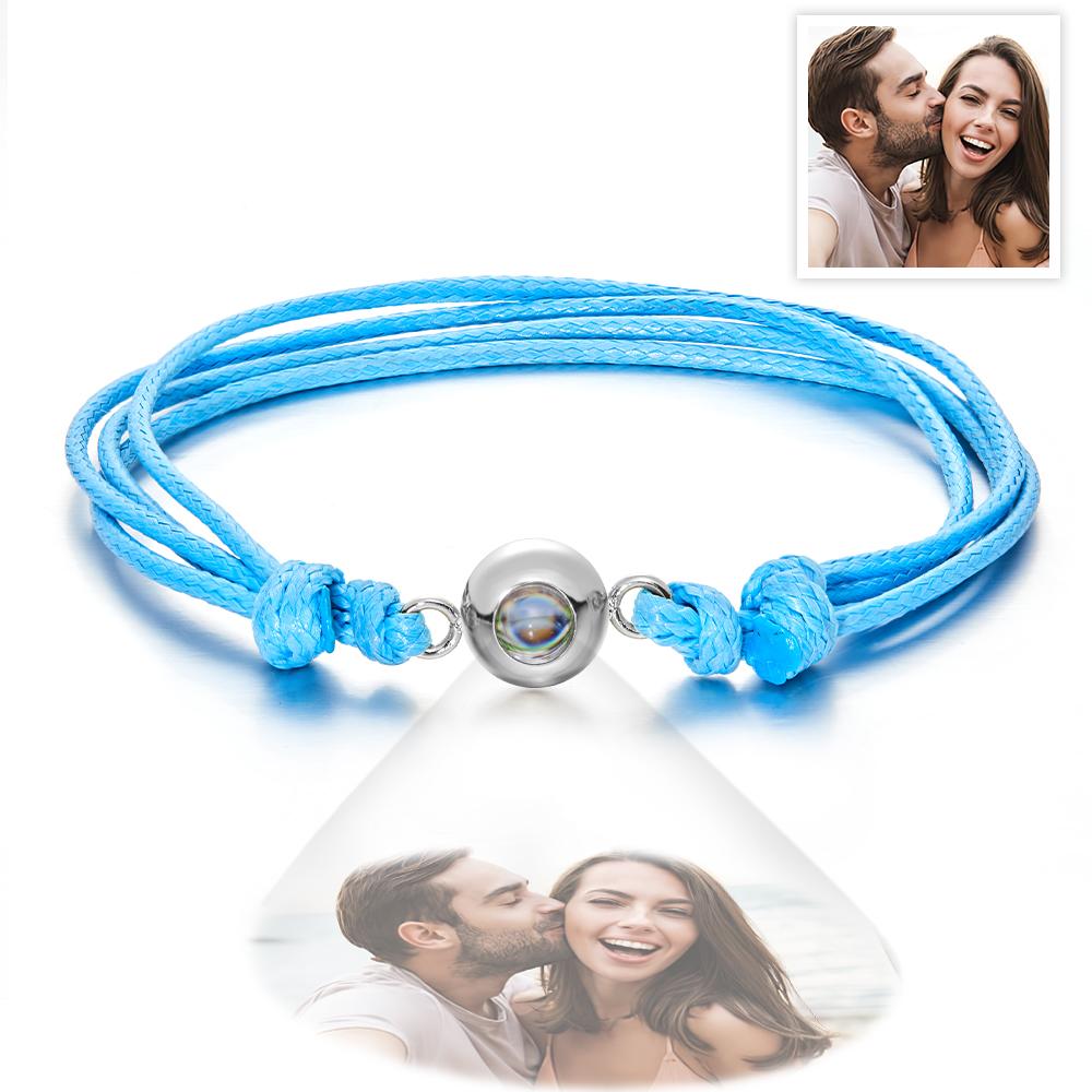 Custom Projection Photo Bracelet Weave Style Colorful Couple Gifts