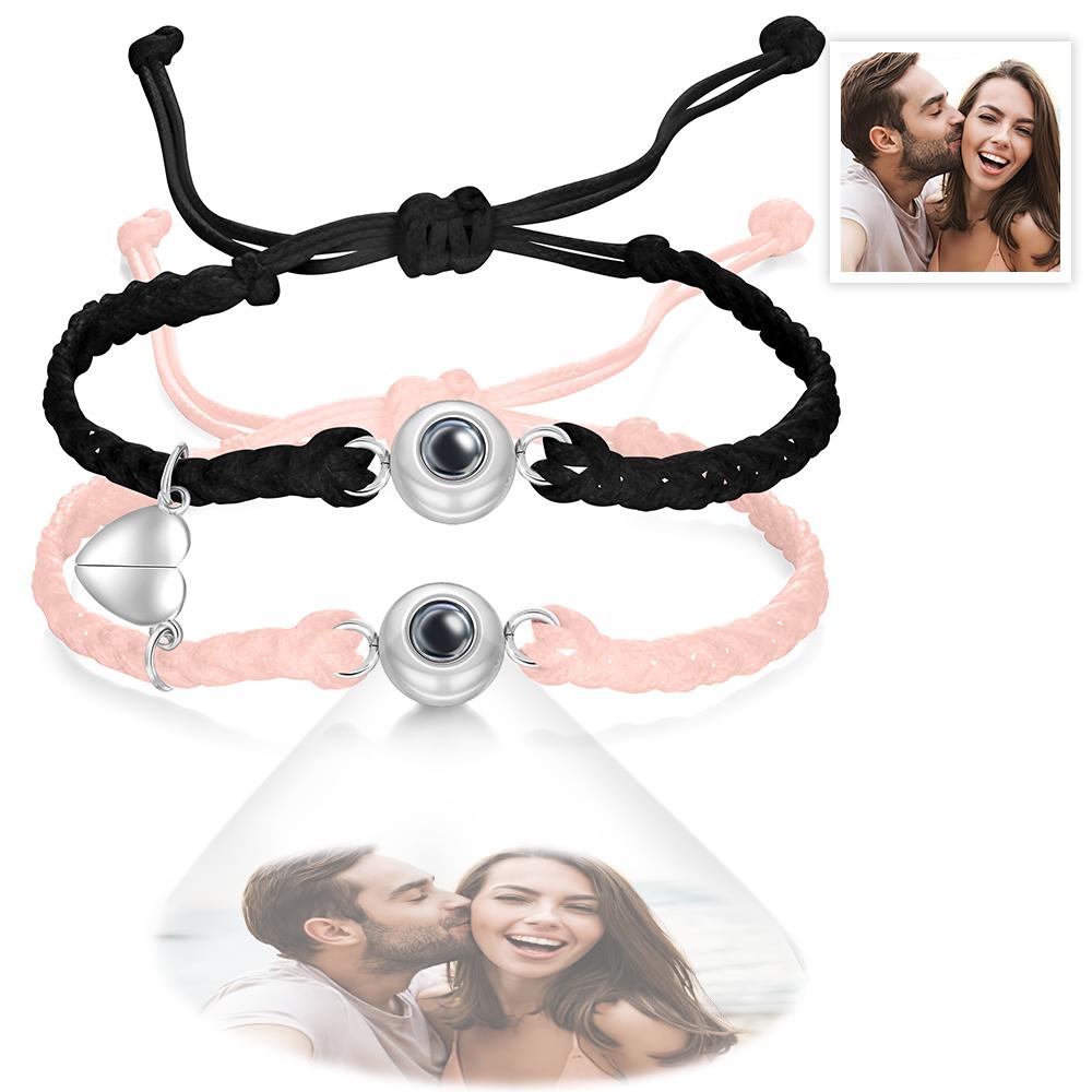 Custom Photo Projection Bracelet Woven Magnetic Bracelet Anniversary Gift