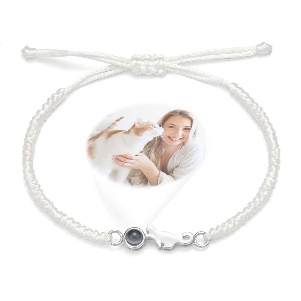 Custom Cat Projection Bracelet Personalized Memorial Picture inside Bracelet Gift for Her