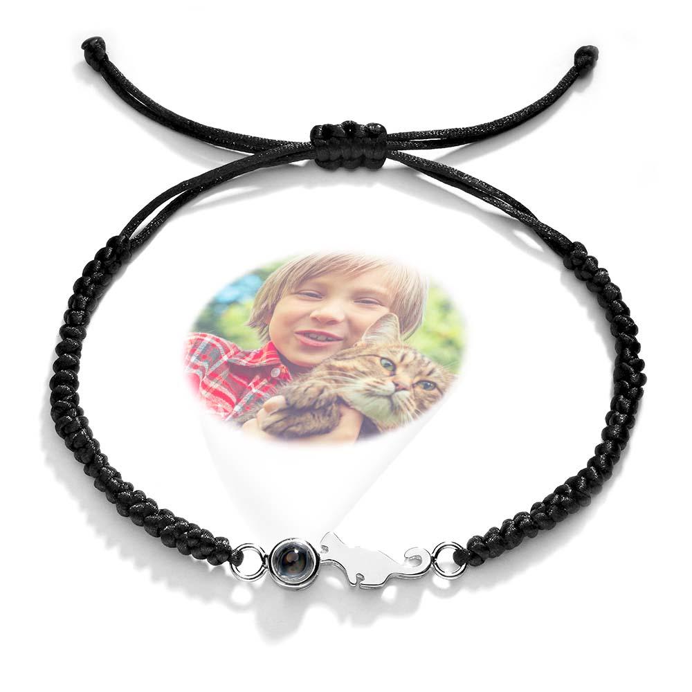 Custom Cat Projection Bracelet Personalized Memorial Picture inside Bracelet Gift for Her