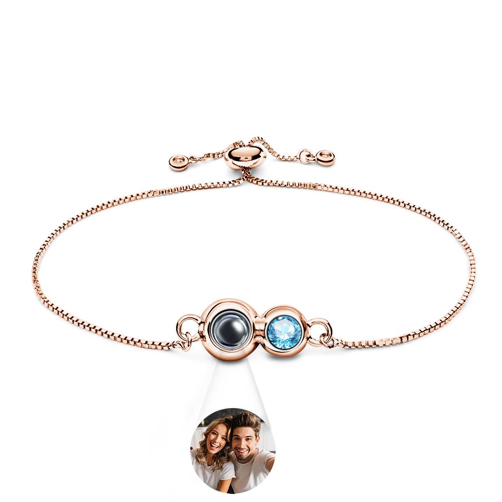 Custom Projection Birthstone Bracelet Simple Unique Gift for Her