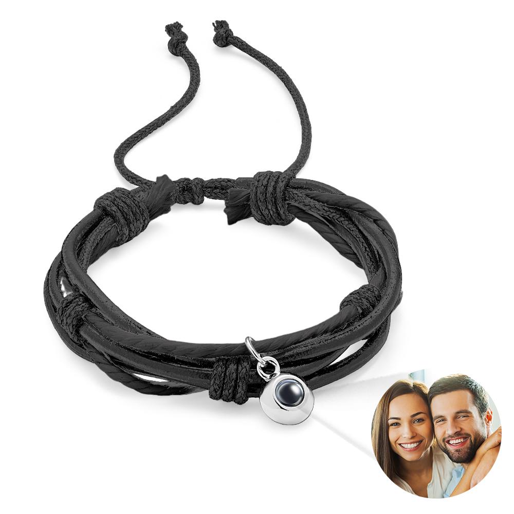 Custom Projection Bracelet Cord Braiding Gift for Him