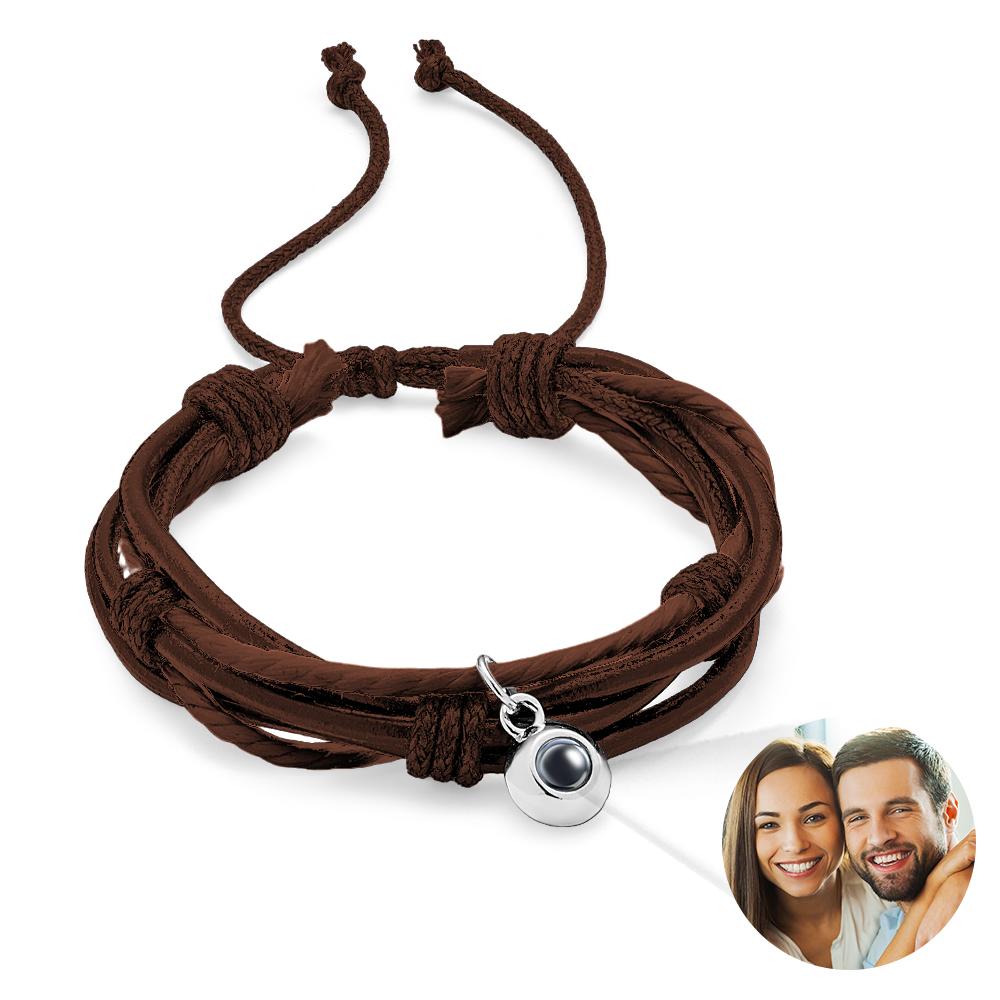 Custom Projection Bracelet Cord Braiding Gift for Him
