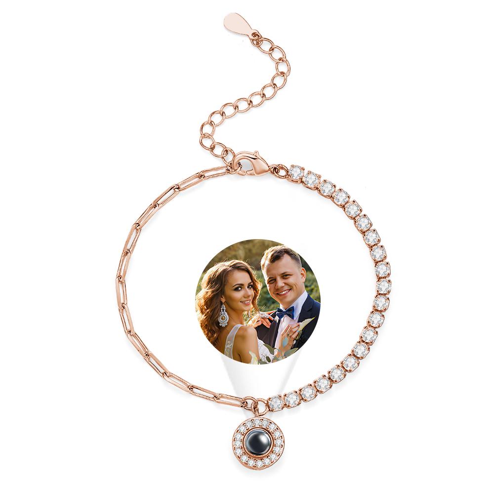 Personalized Projection Bracelet Round Pendant Design Chain Gift