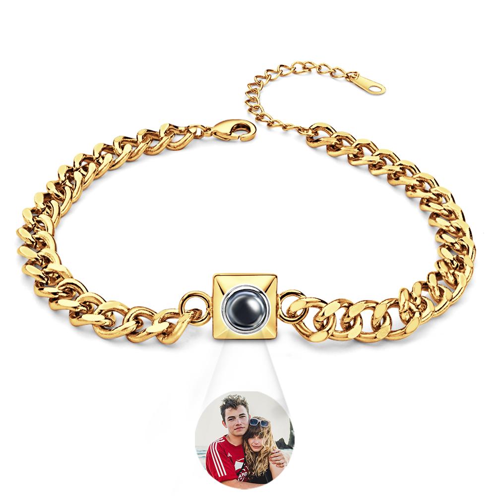 Custom Projection Bracelet Square Chain Simple Gift
