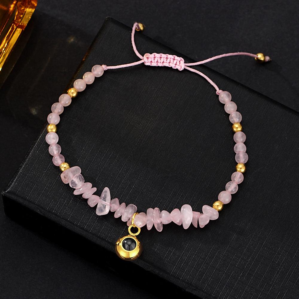Personalized Picture Projection Bracelet With Colorful Stone Chain Unique Christmas Gift For Friends
