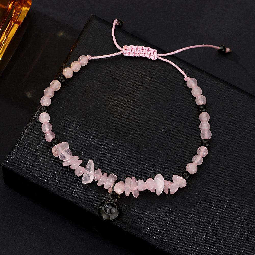 Personalized Picture Projection Bracelet With Colorful Stone Chain Unique Christmas Gift For Friends