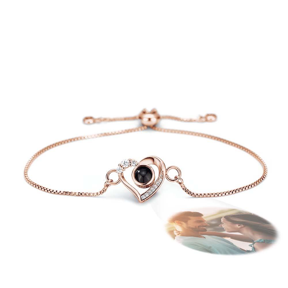 Custom Projection Bracelet Diamond Heart Romantic Gift