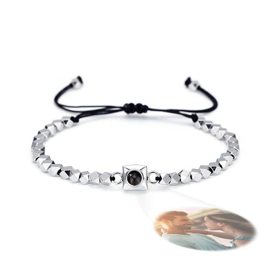 Custom Square Projection Bracelet Special Shaped Beads Gift for Him