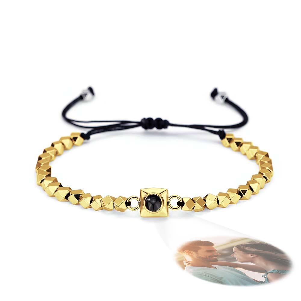 Custom Square Projection Bracelet Special Shaped Beads Gift for Him