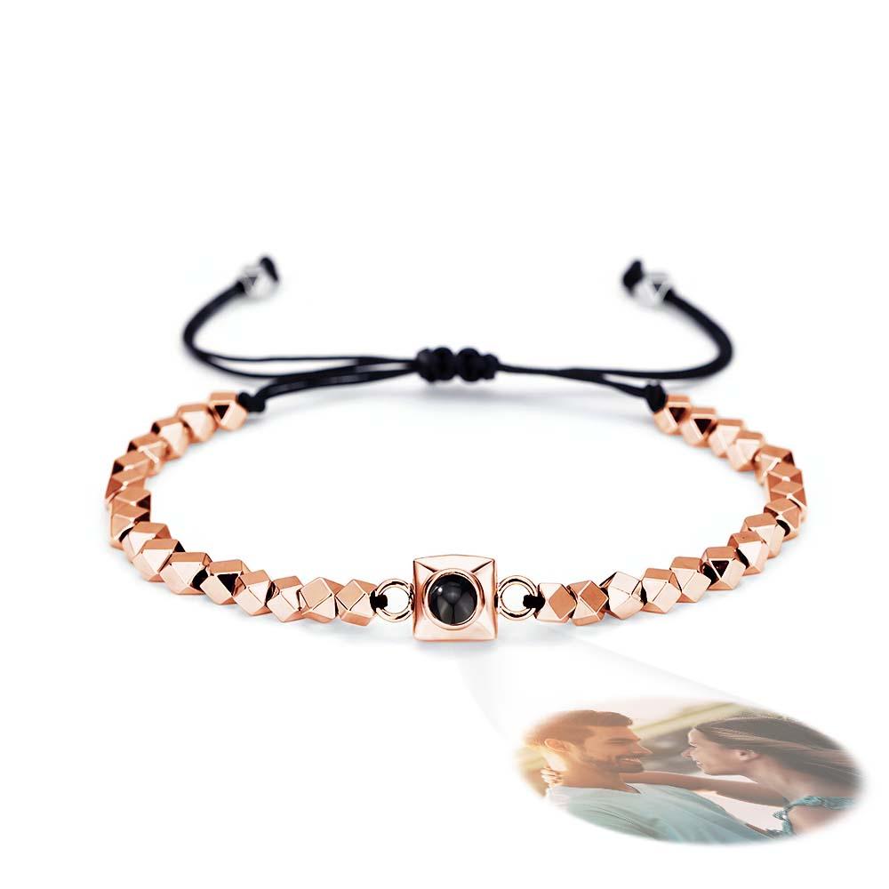 Custom Square Projection Bracelet Special Shaped Beads Gift for Him