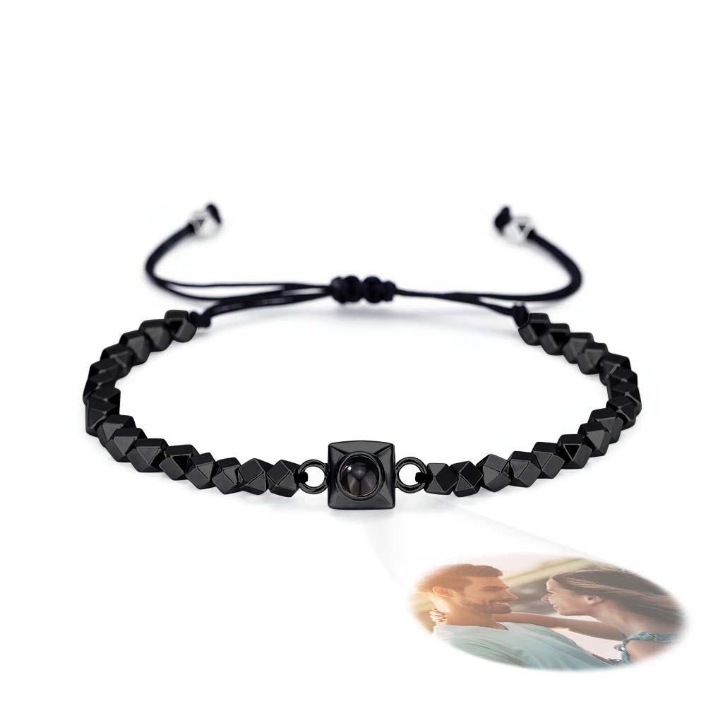 Custom Square Projection Bracelet Special Shaped Beads Gift for Him