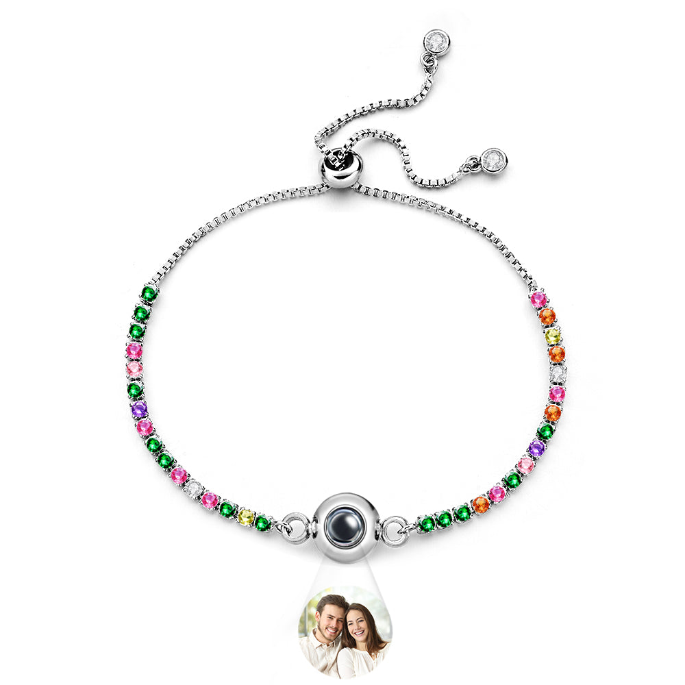 Custom Photo Projection Bracelet Diamond Chain Valentine's Day Gift