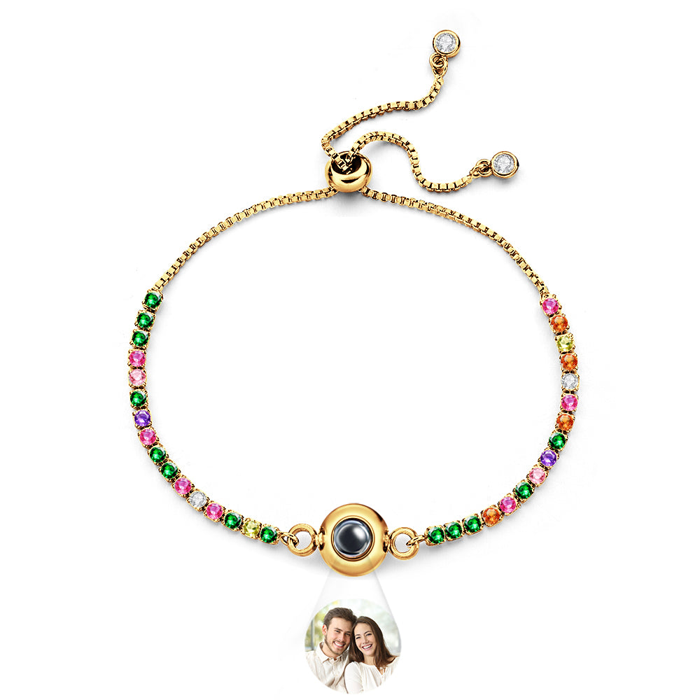 Custom Photo Projection Bracelet Diamond Chain Valentine's Day Gift