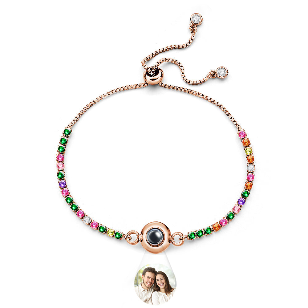 Custom Photo Projection Bracelet Diamond Chain Valentine's Day Gift