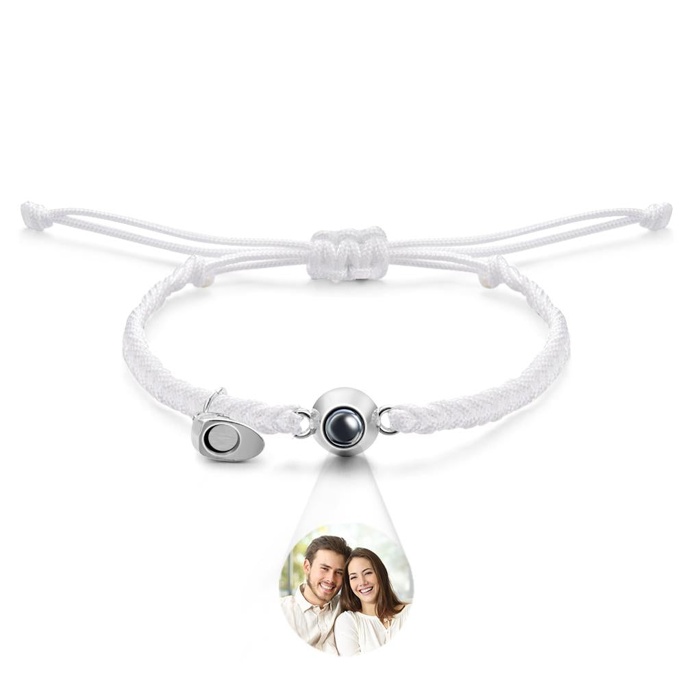 Custom Projection Bracelet Custom Letter Woven Heart Magnetic Couple Gift