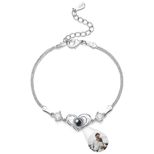 Custom Projection Photo Bracelet Peach Shape Gift