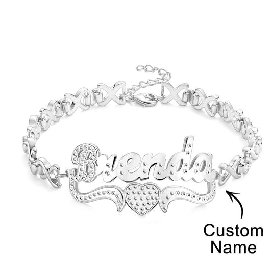 Personalized Hip Hop Name Bracelet Vintage Chain Bracelet Jewelry Gifts For Men