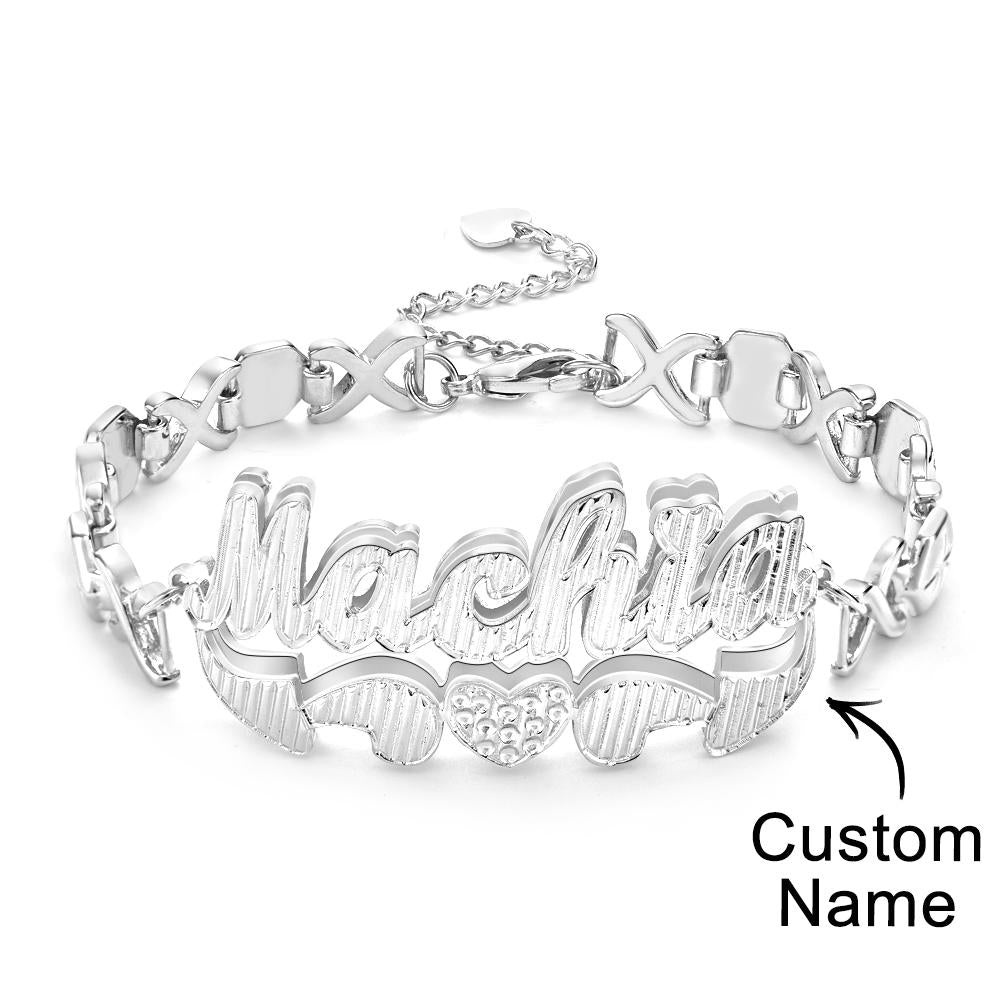 Personalized Hip Hop Name Bracelet Initial Chain Bracelet Jewelry Gifts For Men