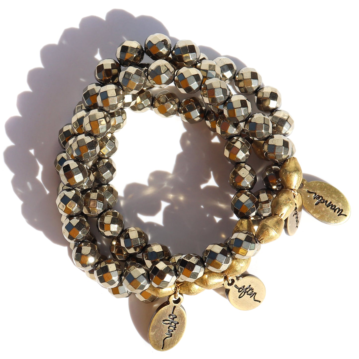 Titanium Pyrite | Beaded Bracelet