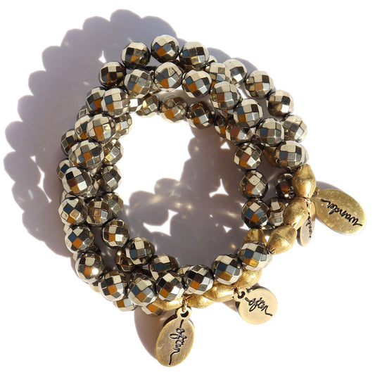 Titanium Pyrite | Beaded Bracelet