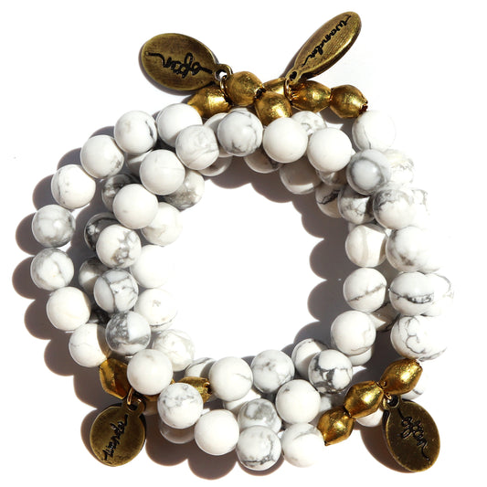 White Howlite | Beaded Bracelet