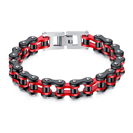 Retro Bicycle Chain Bracelet Black Red Gifts for Fashion Men