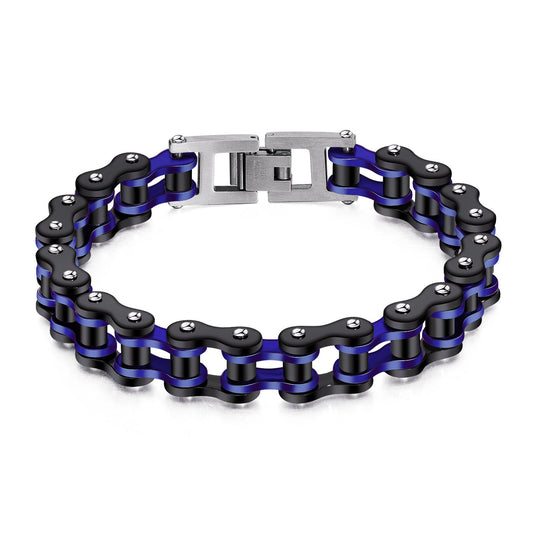 Retro Bicycle Chain Bracelet Black Blue Gifts for Fashion Men