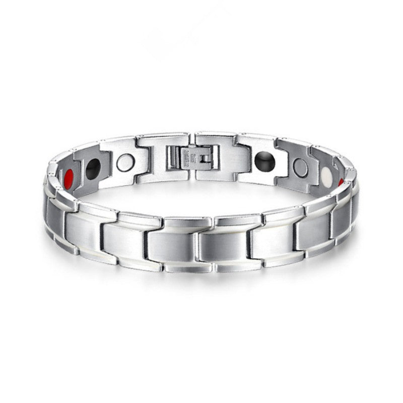 Magnetic Therapy Bracelet Negative Ion Simple Titanium Steel Fashion Gift for Men