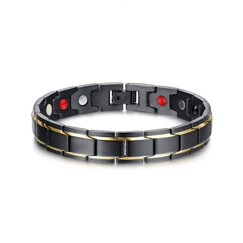 Magnetic Therapy Bracelet Negative Ion Simple Titanium Steel Fashion Gift for Men